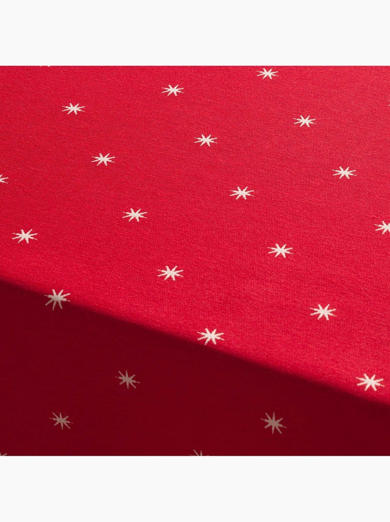 Toalha de mesa de natal com fio lurex e estrelas bordadas em relevo - gamusi. Vermelho - Kiabi
