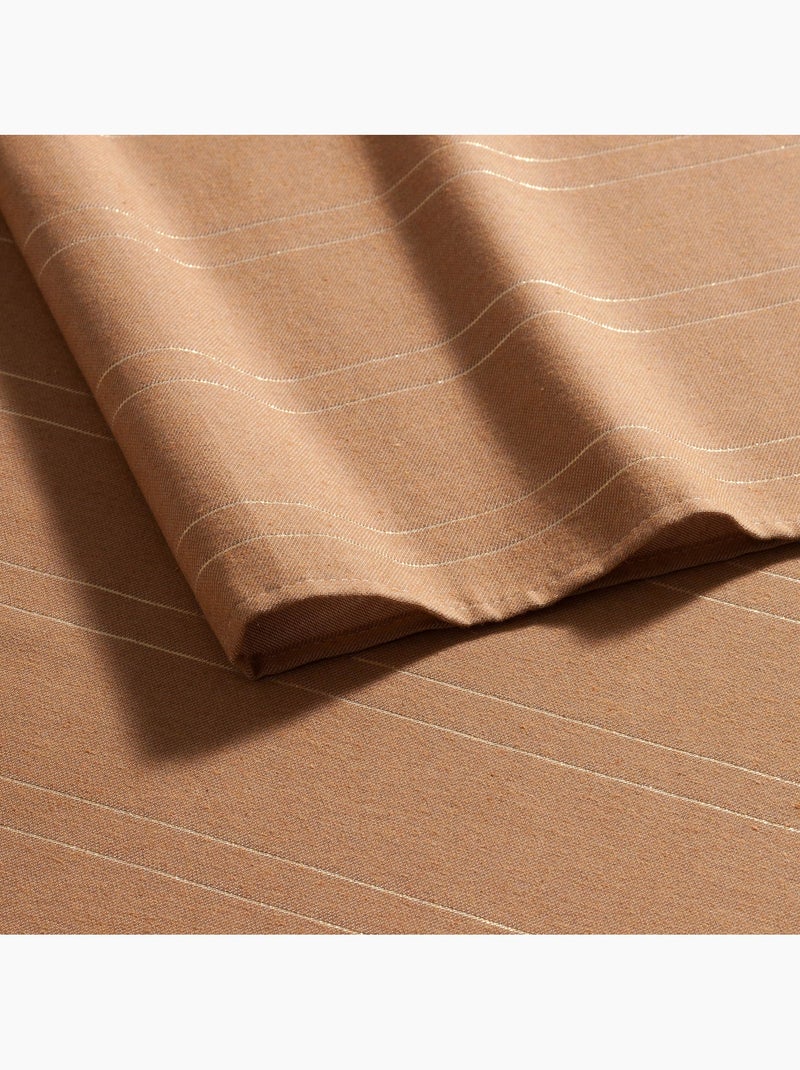 Toalha de mesa de natal com riscas de fio lurex em relevo - gamusi. Ocre - Kiabi