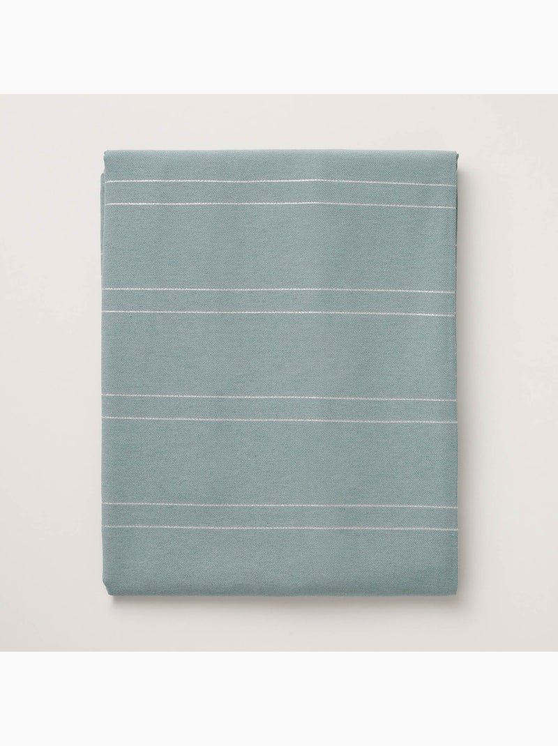 Toalha de mesa de natal com riscas de fio lurex em relevo - gamusi. Verde-água - Kiabi