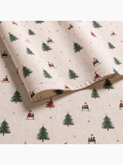 Toalha de mesa de natal com toque de linho natural e estampado alpino - gamusi. - Kiabi Toalha de mesa de natal com toque de linho natural e estampado alpino - gamusi. - Kiabi