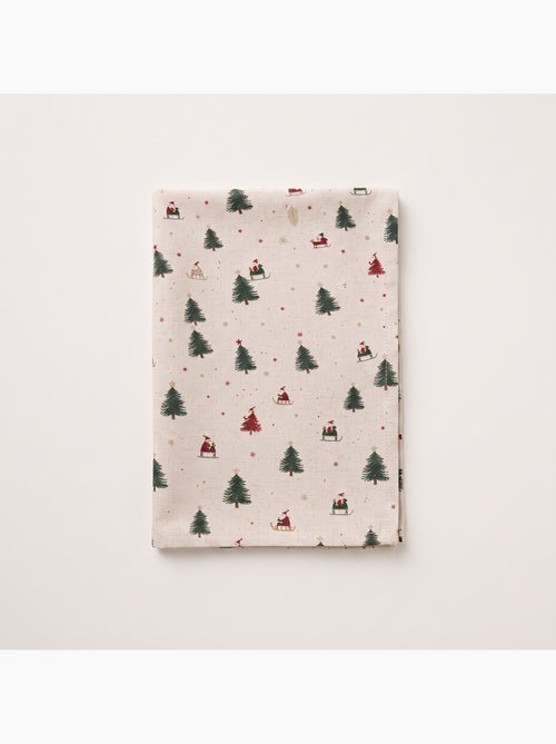 Toalha de mesa de natal com toque de linho natural e estampado alpino - gamusi. - Kiabi Toalha de mesa de natal com toque de linho natural e estampado alpino - gamusi. - Kiabi