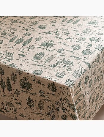 Toalha de mesa de natal com toque de linho natural e estampado campestre - gamusi.