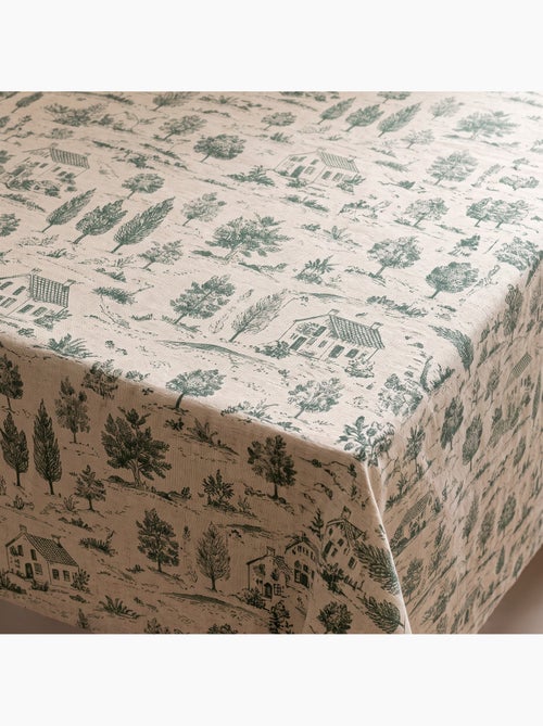 Toalha de mesa de natal com toque de linho natural e estampado campestre - gamusi. - Kiabi Toalha de mesa de natal com toque de linho natural e estampado campestre - gamusi. - Kiabi