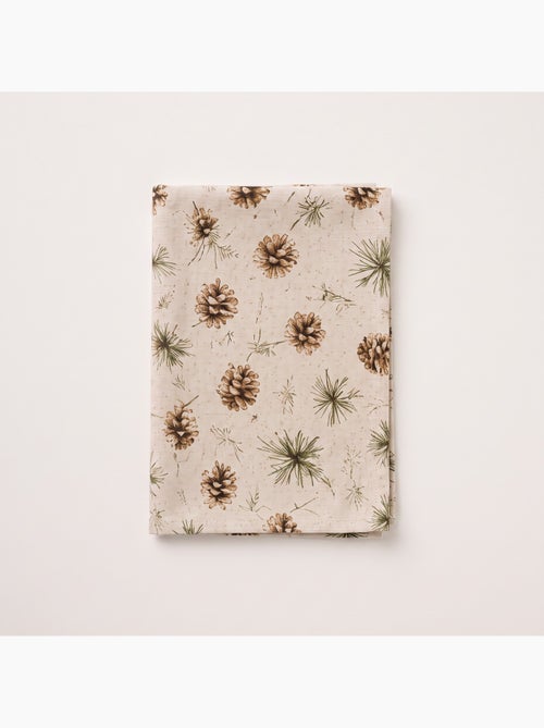 Toalha de mesa de natal com toque de linho natural e estampado de pinheiros - gamusi. - Kiabi Toalha de mesa de natal com toque de linho natural e estampado de pinheiros - gamusi. - Kiabi