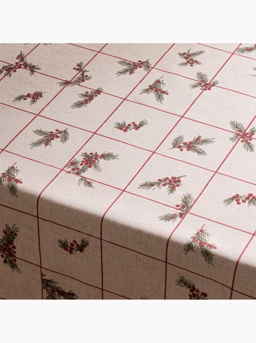 Toalha de mesa de natal com toque de linho natural e estampado xadrez - gamusi. - Kiabi Toalha de mesa de natal com toque de linho natural e estampado xadrez - gamusi. - Kiabi