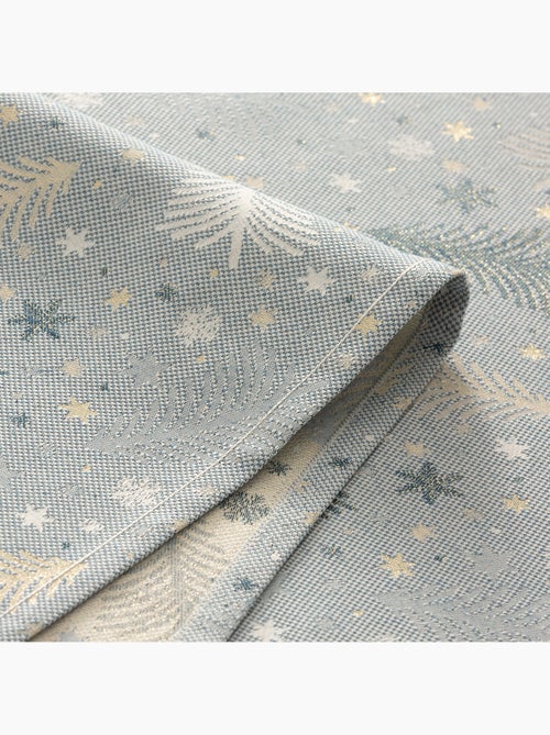 Toalha de mesa de natal em algodão, abetos e estrelas dourados em relevo - gamusi - Kiabi