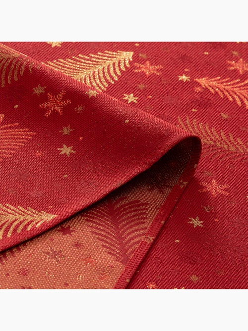 Toalha de mesa de natal em algodão, abetos e estrelas dourados em relevo - gamusi - Kiabi Toalha de mesa de natal em algodão, abetos e estrelas dourados em relevo - gamusi - Kiabi