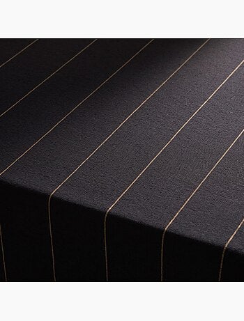 Toalha de mesa de natal em algodão às riscas com fio lurex em relevo - gamusi.
