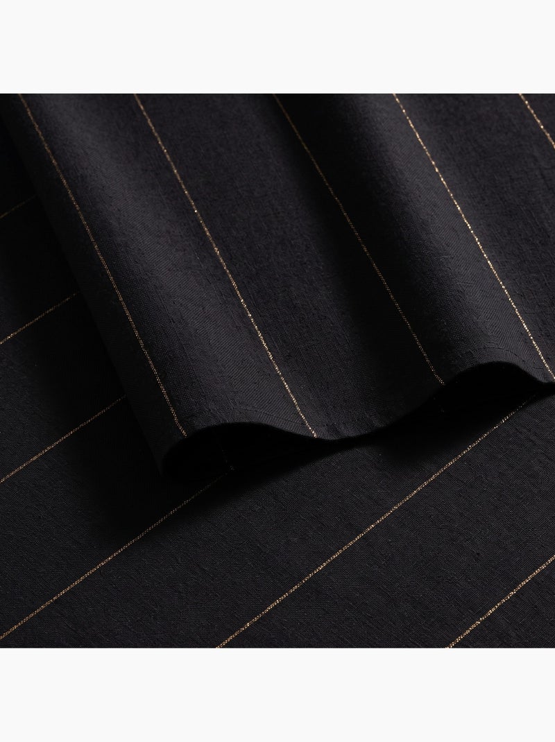 Toalha de mesa de natal em algodão às riscas com fio lurex em relevo - gamusi. Preto - Kiabi