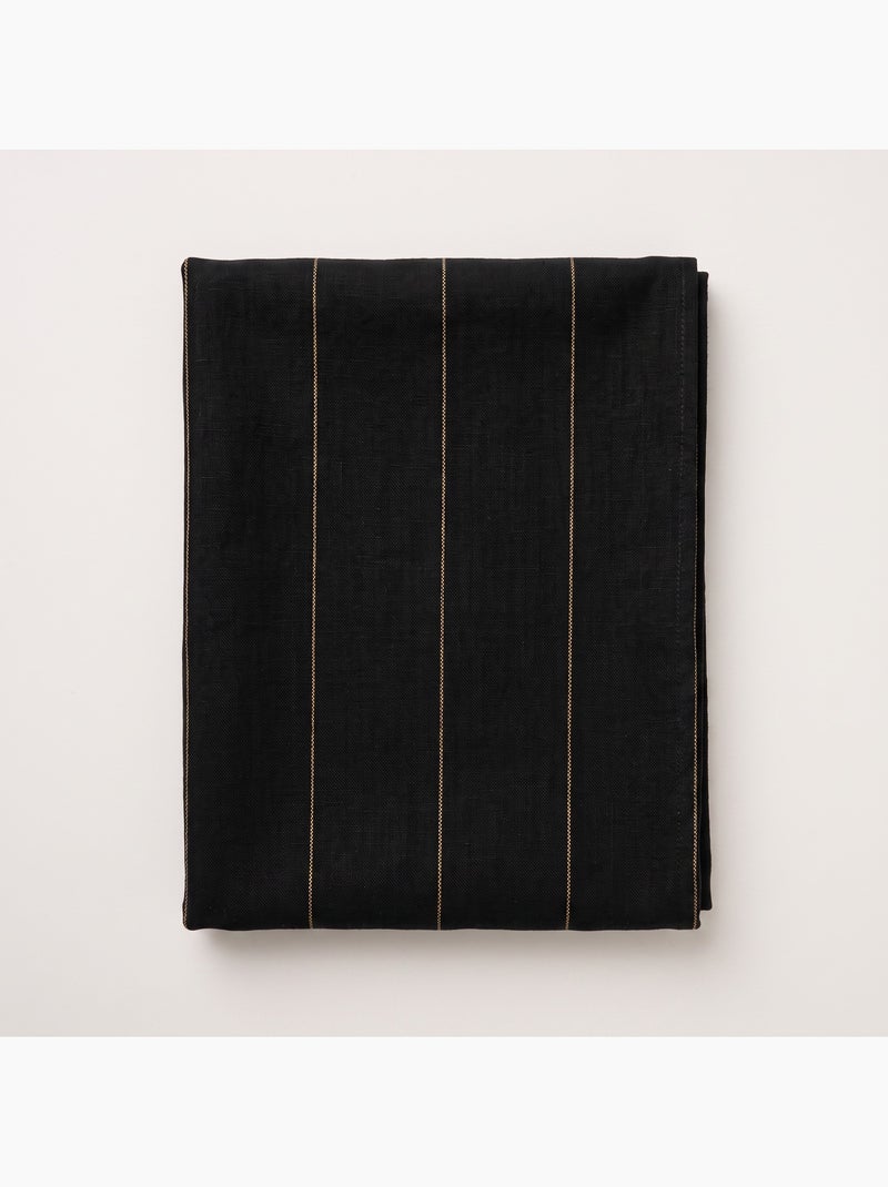 Toalha de mesa de natal em algodão às riscas com fio lurex em relevo - gamusi. Preto - Kiabi