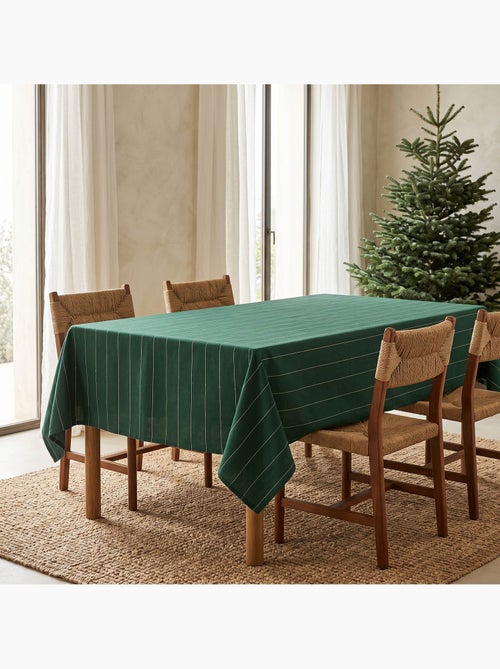 Toalha de mesa de natal em algodão às riscas com fio lurex em relevo - gamusi. - Kiabi Toalha de mesa de natal em algodão às riscas com fio lurex em relevo - gamusi. - Kiabi