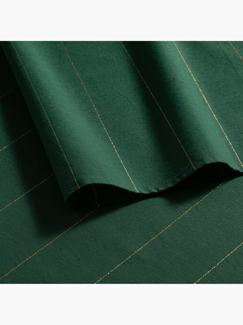 Toalha de mesa de natal em algodão às riscas com fio lurex em relevo - gamusi. Verde - Kiabi