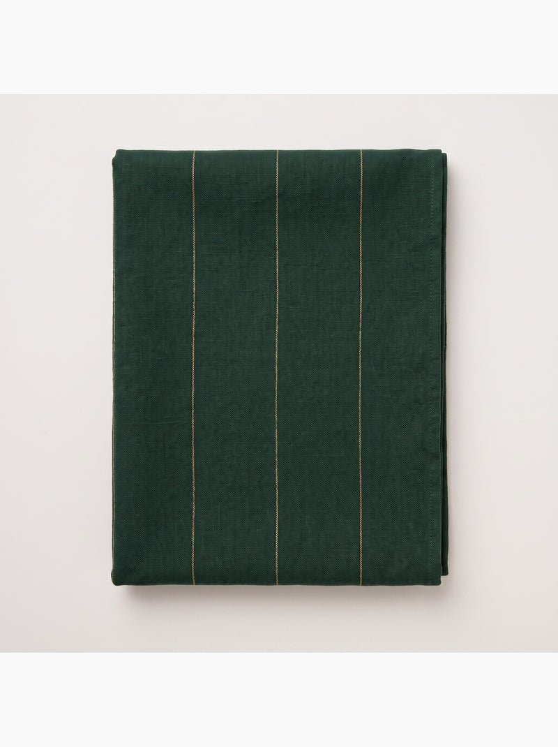 Toalha de mesa de natal em algodão às riscas com fio lurex em relevo - gamusi. Verde - Kiabi