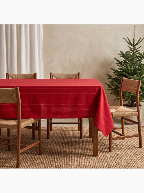 Toalha de mesa de natal em algodão às riscas com fio lurex em relevo - gamusi. - Kiabi Toalha de mesa de natal em algodão às riscas com fio lurex em relevo - gamusi. - Kiabi