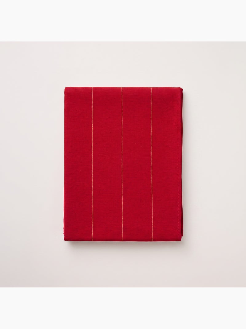 Toalha de mesa de natal em algodão às riscas com fio lurex em relevo - gamusi. Vermelho - Kiabi