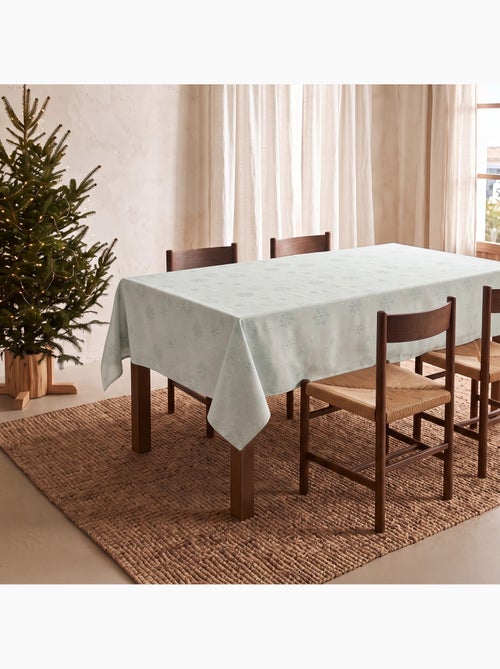 Toalha de mesa de natal em algodão, flocos de neve dourados em relevo - gamusi - Kiabi