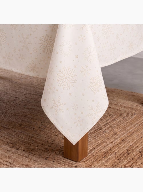 Toalha de mesa de natal em algodão, flocos de neve dourados em relevo - gamusi - Kiabi Toalha de mesa de natal em algodão, flocos de neve dourados em relevo - gamusi - Kiabi