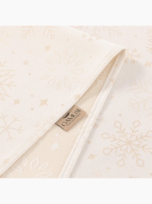 Toalha de mesa de natal em algodão, flocos de neve dourados em relevo - gamusi - Kiabi Toalha de mesa de natal em algodão, flocos de neve dourados em relevo - gamusi - Kiabi