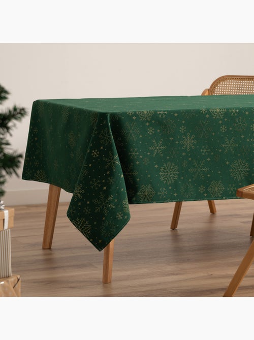 Toalha de mesa de natal em algodão, flocos de neve dourados em relevo - gamusi - Kiabi Toalha de mesa de natal em algodão, flocos de neve dourados em relevo - gamusi - Kiabi