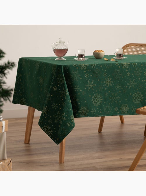 Toalha de mesa de natal em algodão, flocos de neve dourados em relevo - gamusi - Kiabi Toalha de mesa de natal em algodão, flocos de neve dourados em relevo - gamusi - Kiabi