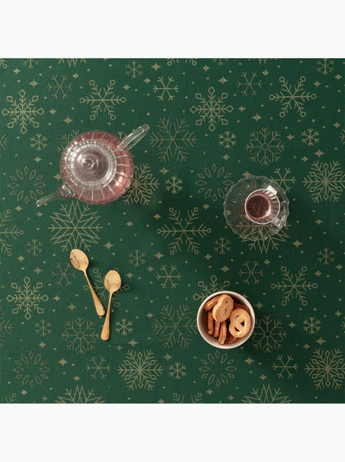 Toalha de mesa de natal em algodão, flocos de neve dourados em relevo - gamusi - Kiabi Toalha de mesa de natal em algodão, flocos de neve dourados em relevo - gamusi - Kiabi