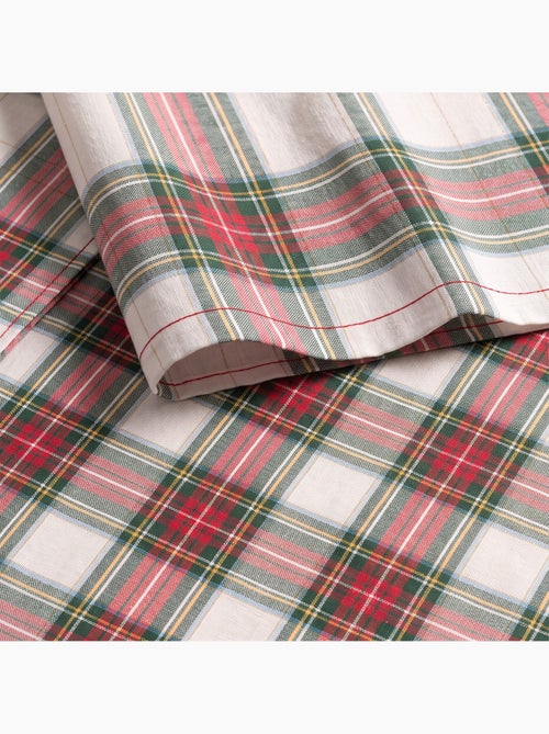 Toalha de mesa de natal em algodão, padrão tartan com riscas douradas em relevo - gamusi - Kiabi Toalha de mesa de natal em algodão, padrão tartan com riscas douradas em relevo - gamusi - Kiabi