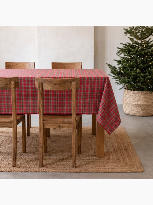 Toalha de mesa de natal em algodão, padrão tartan com riscas douradas em relevo - gamusi - Kiabi Toalha de mesa de natal em algodão, padrão tartan com riscas douradas em relevo - gamusi - Kiabi