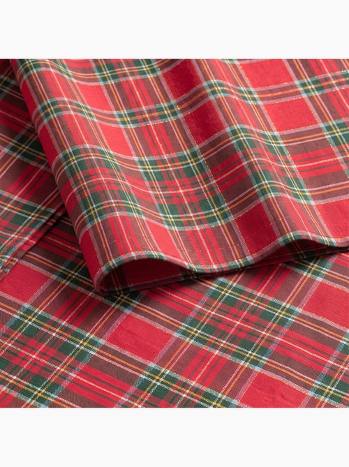 Toalha de mesa de natal em algodão, padrão tartan com riscas douradas em relevo - gamusi - Kiabi Toalha de mesa de natal em algodão, padrão tartan com riscas douradas em relevo - gamusi - Kiabi