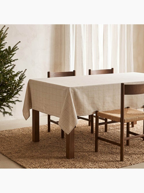 Toalha de mesa de natal em algodão xadrez com fio lurex em relevo - gamusi. - Kiabi