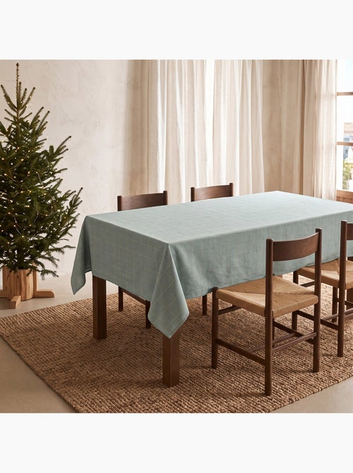 Toalha de mesa de natal em algodão xadrez com fio lurex em relevo - gamusi. - Kiabi
