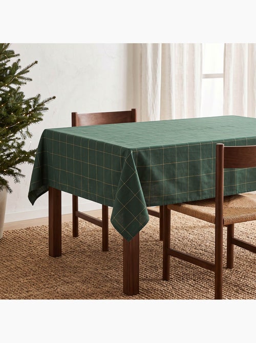Toalha de mesa de natal em algodão xadrez com fio lurex em relevo - gamusi. - Kiabi