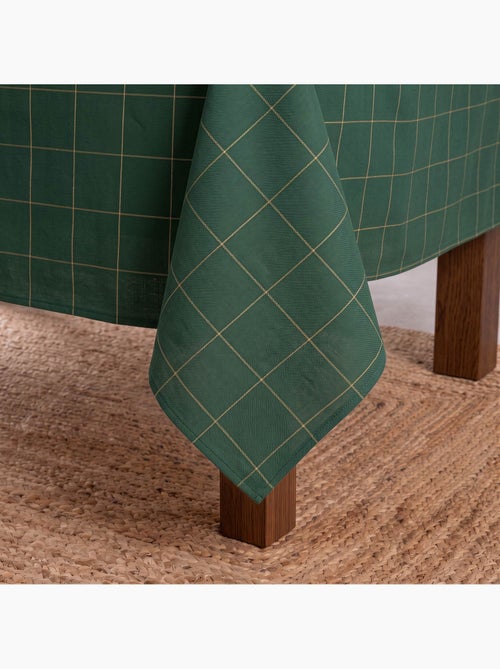 Toalha de mesa de natal em algodão xadrez com fio lurex em relevo - gamusi. - Kiabi