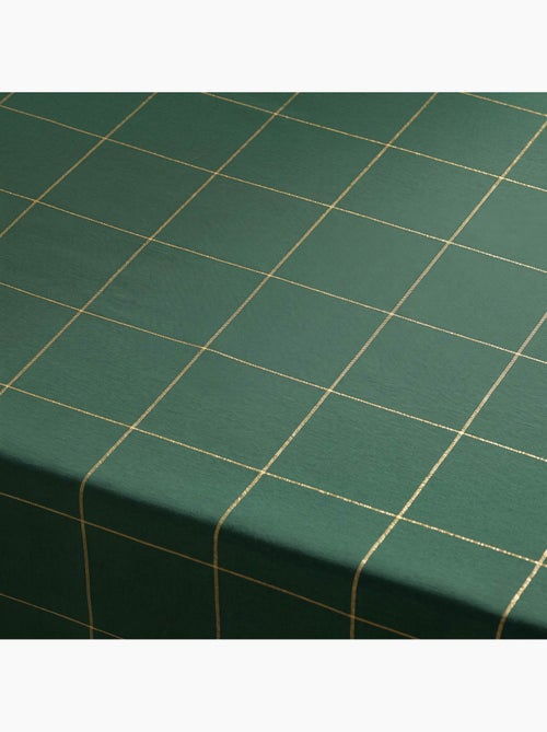 Toalha de mesa de natal em algodão xadrez com fio lurex em relevo - gamusi. - Kiabi
