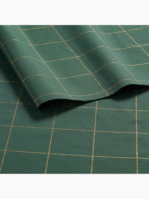Toalha de mesa de natal em algodão xadrez com fio lurex em relevo - gamusi. - Kiabi