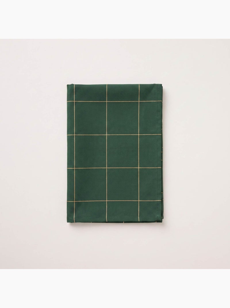 Toalha de mesa de natal em algodão xadrez com fio lurex em relevo - gamusi. Verde - Kiabi