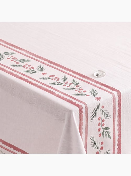 Toalha de mesa de natal impermeável com barra decorativa de azevinho - gamusi. - Kiabi Toalha de mesa de natal impermeável com barra decorativa de azevinho - gamusi. - Kiabi
