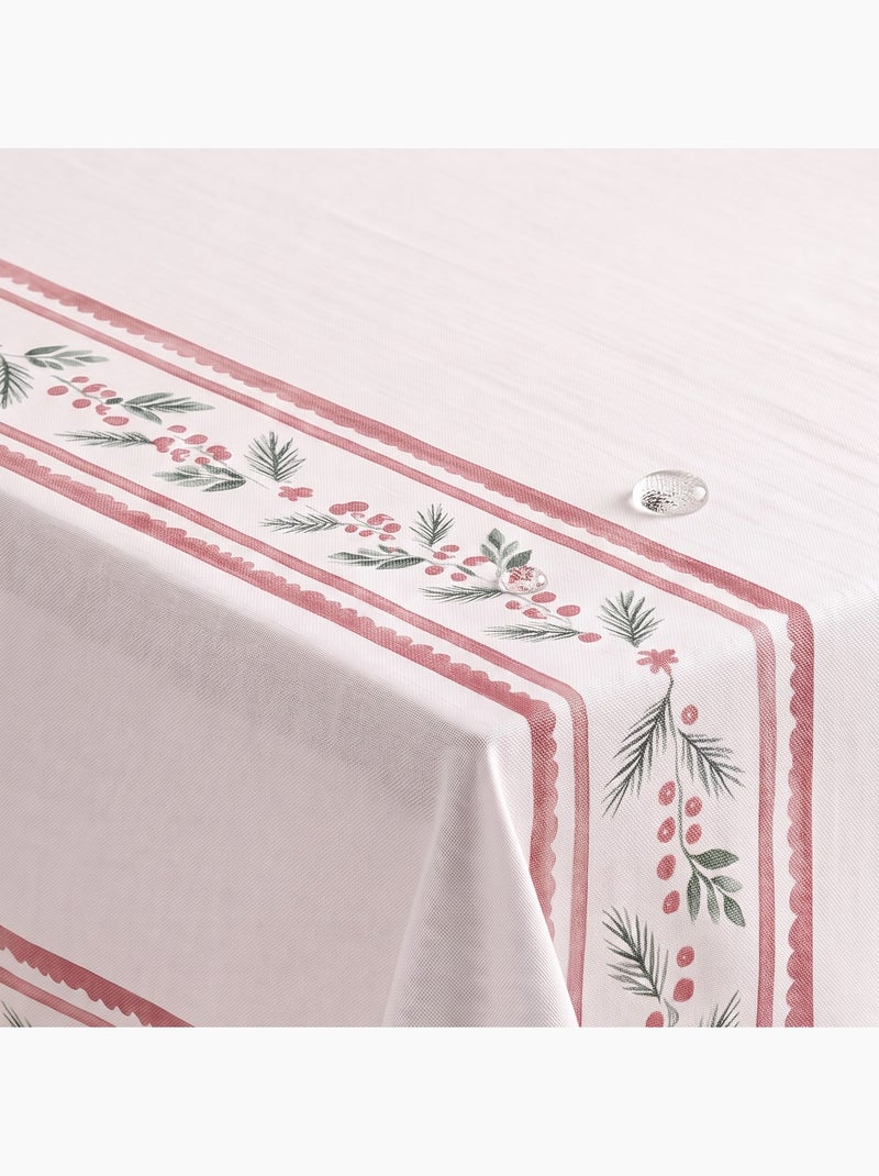 Toalha de mesa de natal impermeável com barra decorativa de azevinho - gamusi. Branco - Kiabi