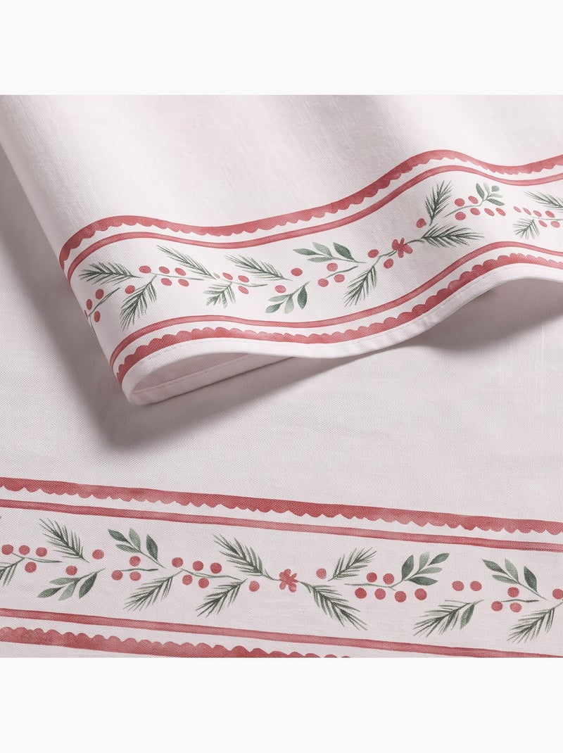 Toalha de mesa de natal impermeável com barra decorativa de azevinho - gamusi. Branco - Kiabi