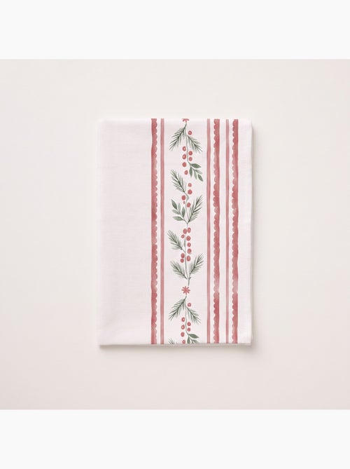 Toalha de mesa de natal impermeável com barra decorativa de azevinho - gamusi. - Kiabi Toalha de mesa de natal impermeável com barra decorativa de azevinho - gamusi. - Kiabi