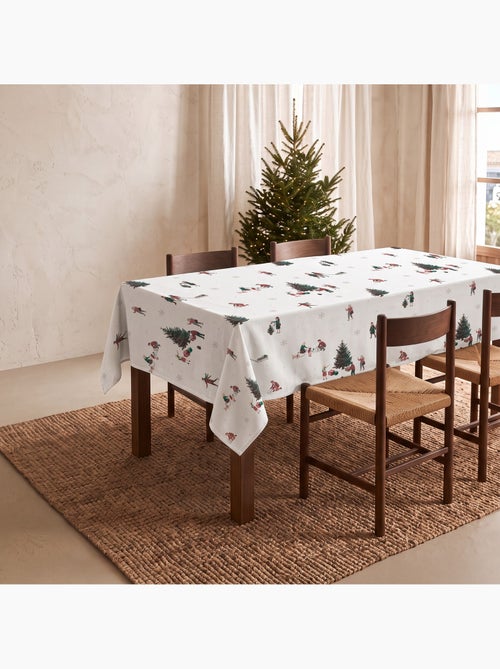 Toalha de mesa de natal impermeável com estampado de cenas de inverno - gamusi. - Kiabi Toalha de mesa de natal impermeável com estampado de cenas de inverno - gamusi. - Kiabi