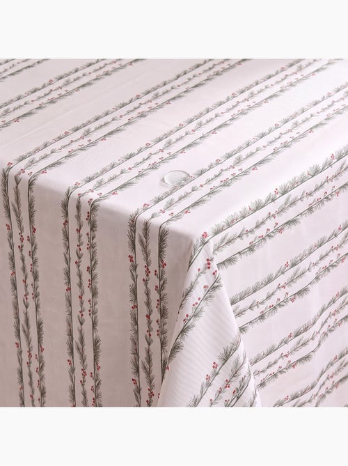 Toalha de mesa de natal impermeável com estampado de grinaldas de azevinho - gamusi. - Kiabi Toalha de mesa de natal impermeável com estampado de grinaldas de azevinho - gamusi. - Kiabi