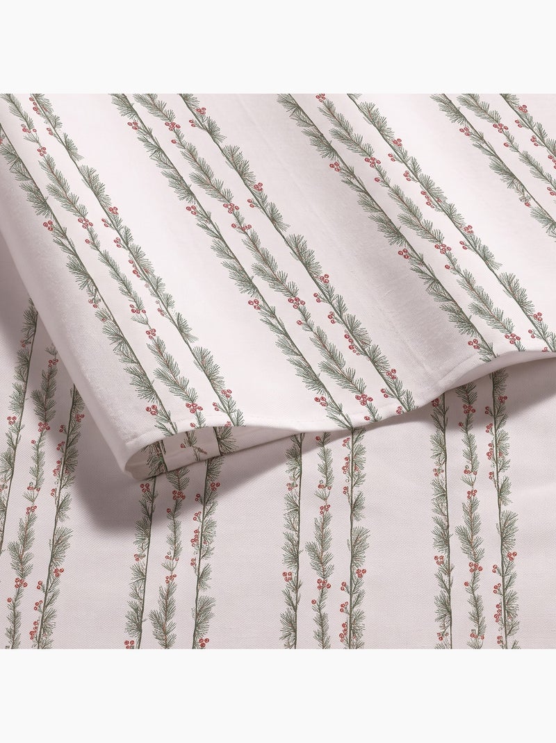 Toalha de mesa de natal impermeável com estampado de grinaldas de azevinho - gamusi. Branco - Kiabi