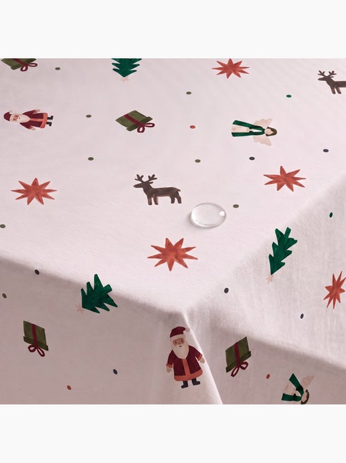 Toalha de mesa de natal impermeável com estampado de pai natal, renas, presentes e abetos - gamusi. - Kiabi Toalha de mesa de natal impermeável com estampado de pai natal, renas, presentes e abetos - gamusi. - Kiabi