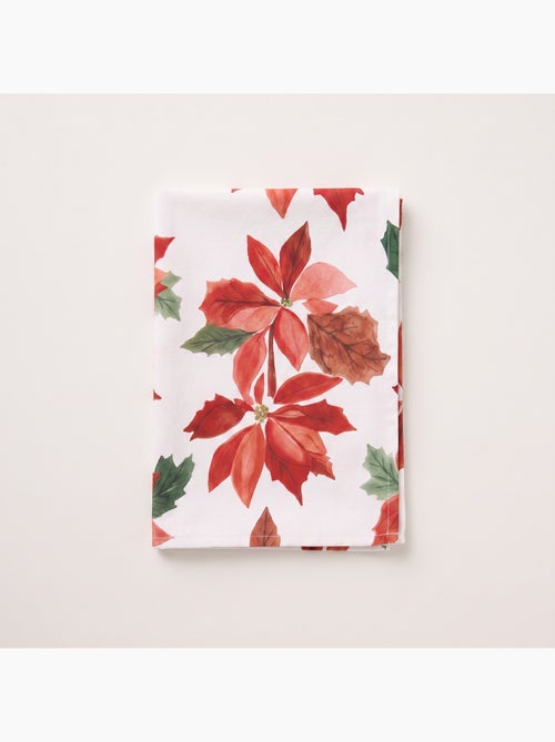 Toalha de mesa de natal impermeável com estampado de poinsétia - gamusi. - Kiabi Toalha de mesa de natal impermeável com estampado de poinsétia - gamusi. - Kiabi