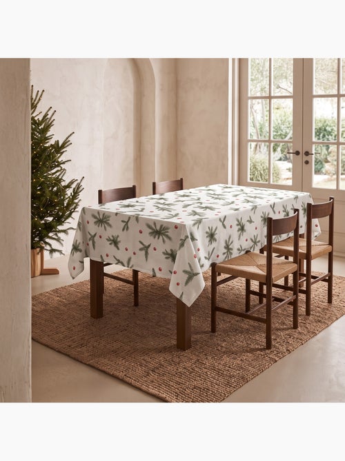 Toalha de mesa de natal impermeável com estampado de ramos de abeto - gamusi. - Kiabi Toalha de mesa de natal impermeável com estampado de ramos de abeto - gamusi. - Kiabi