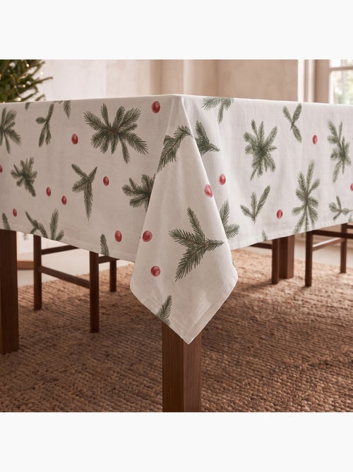 Toalha de mesa de natal impermeável com estampado de ramos de abeto - gamusi. - Kiabi Toalha de mesa de natal impermeável com estampado de ramos de abeto - gamusi. - Kiabi