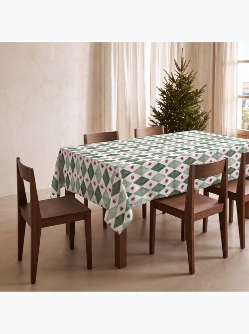Toalha de mesa de natal impermeável com estampado geométrico de losangos e estrelas - gamusi. - Kiabi Toalha de mesa de natal impermeável com estampado geométrico de losangos e estrelas - gamusi. - Kiabi
