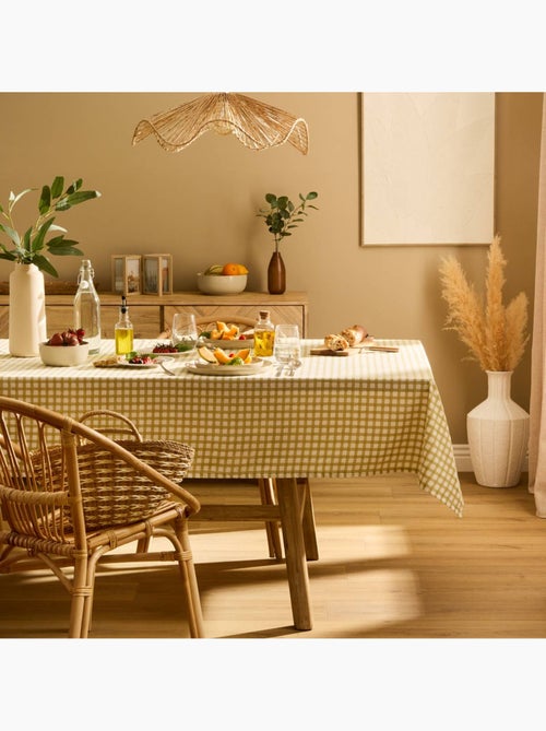 Toalha de mesa em algodão com padrão vichy para mesa retangular - Kiabi