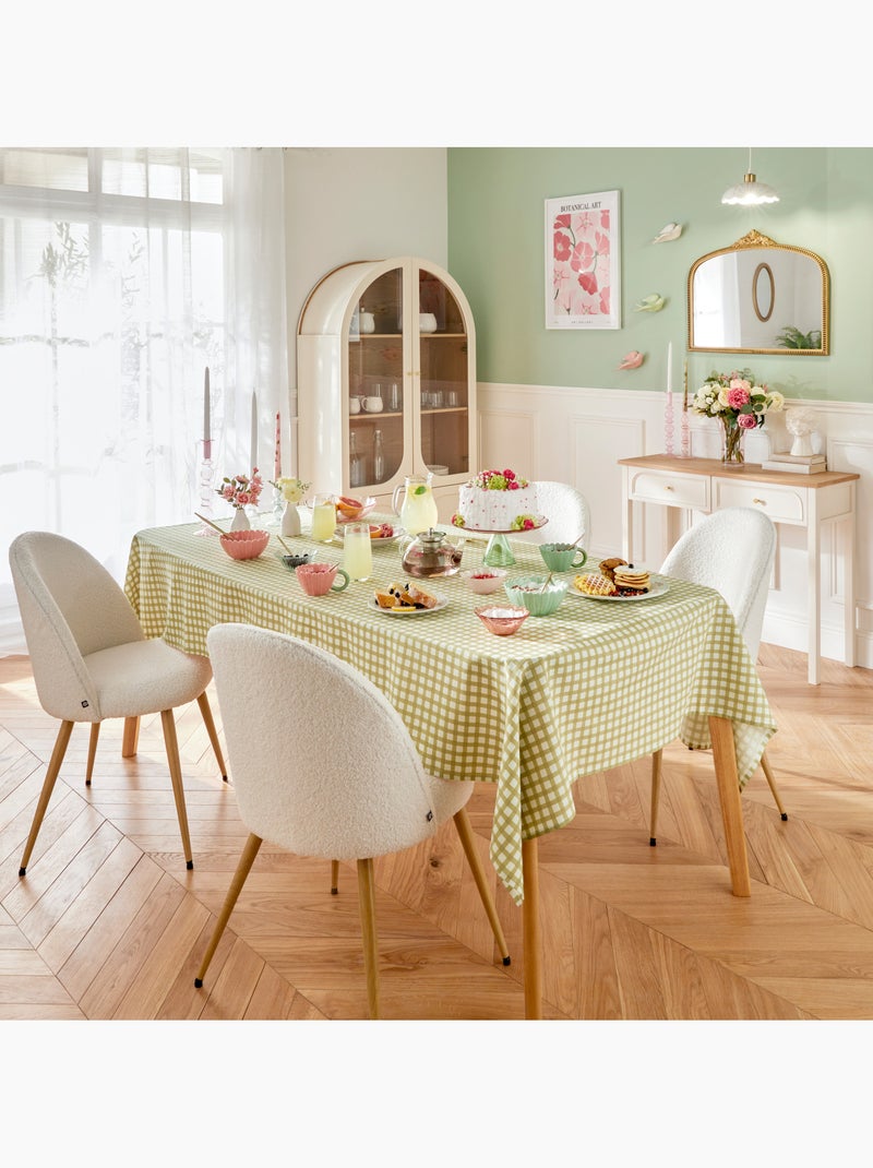 Toalha de mesa em algodão com padrão vichy para mesa retangular Verde claro - Kiabi
