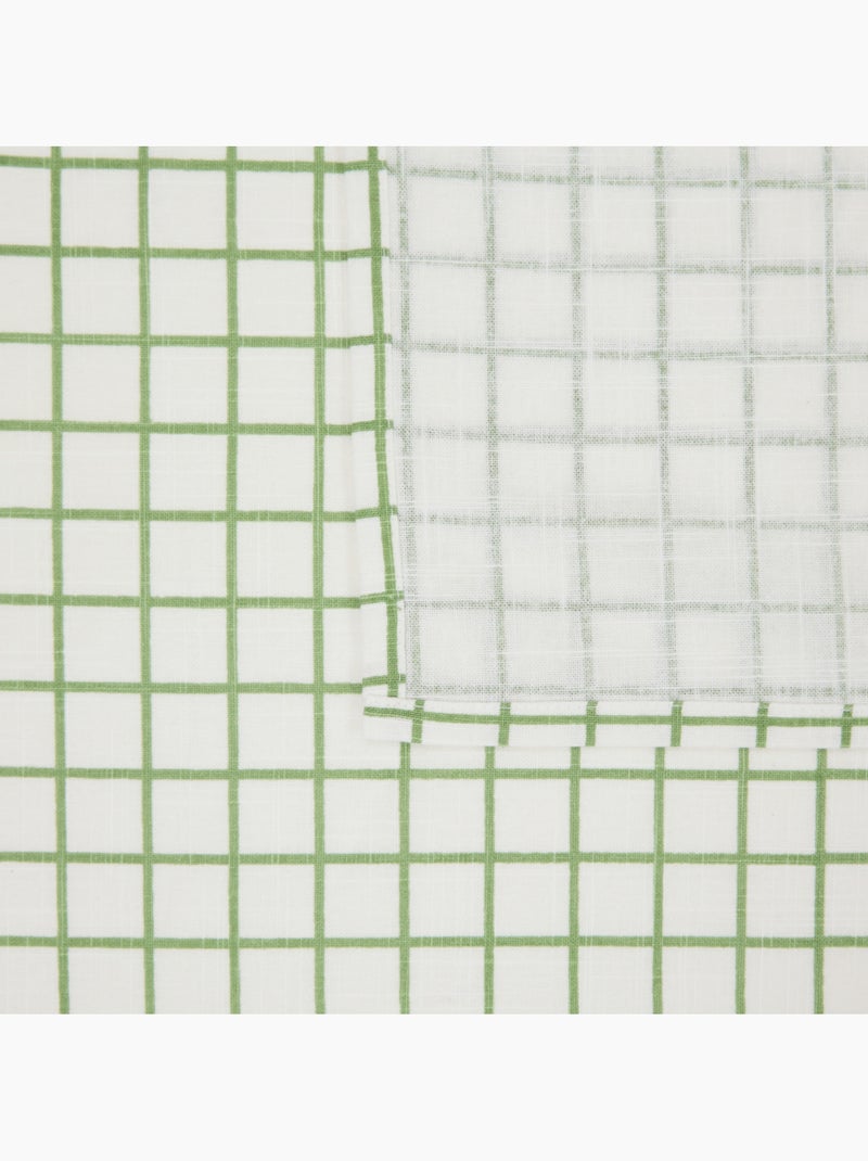 Toalha de mesa em algodão xadrez, tratamento repelente de água Branco - Kiabi